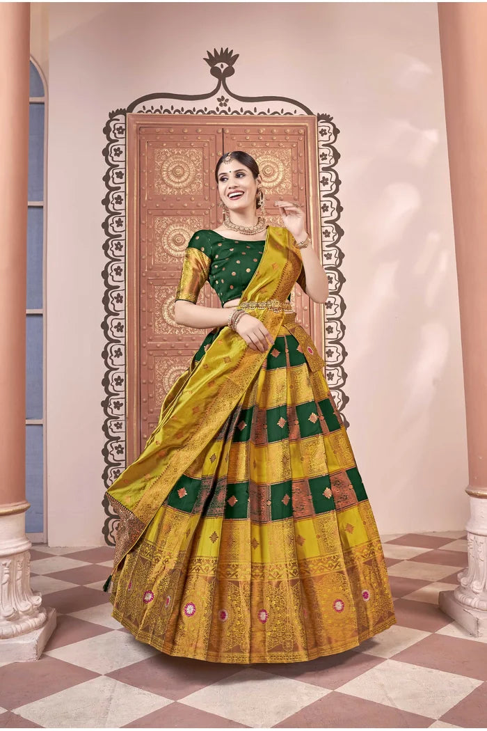 South Indian Festival Traditional Half Saree(Vishnu)