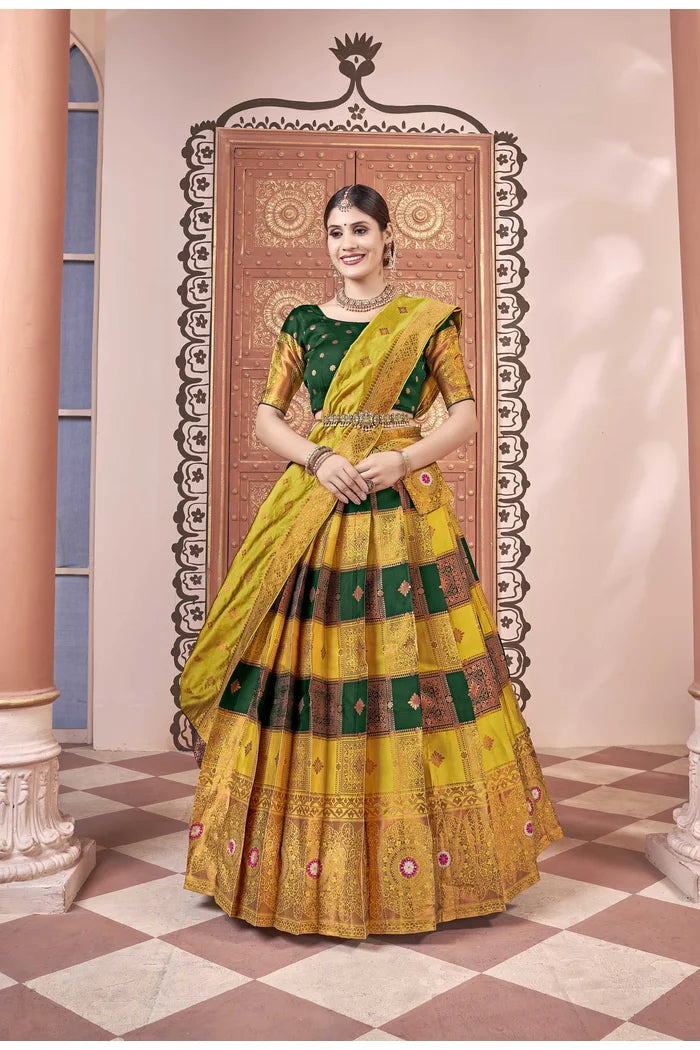 South Indian Festival Traditional Half Saree(Vishnu)