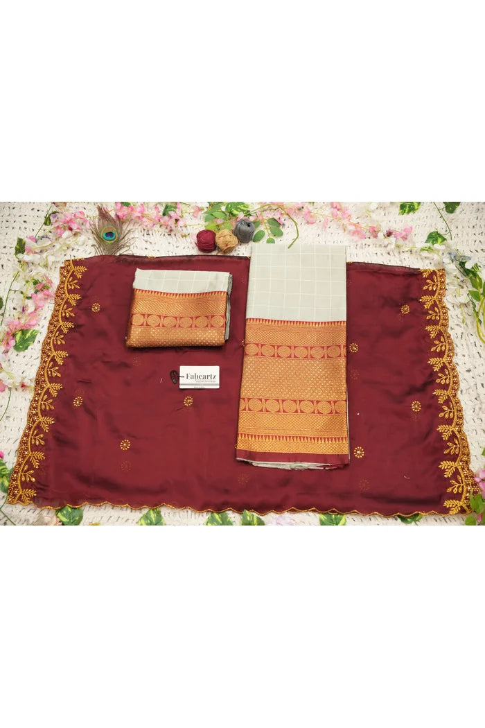 దక్షిణ భారత పండుగ సాంప్రదాయ హాఫ్ చీర(పటోలా)