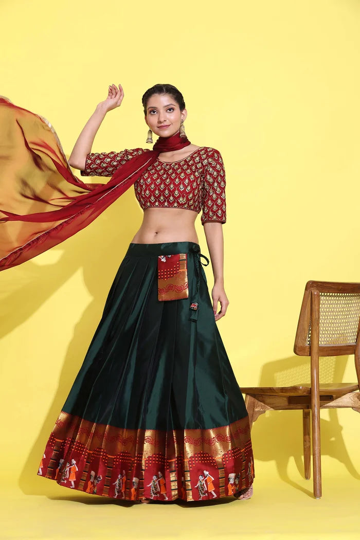 South Indian Festival Traditional Half Saree (WeddingPAttu)