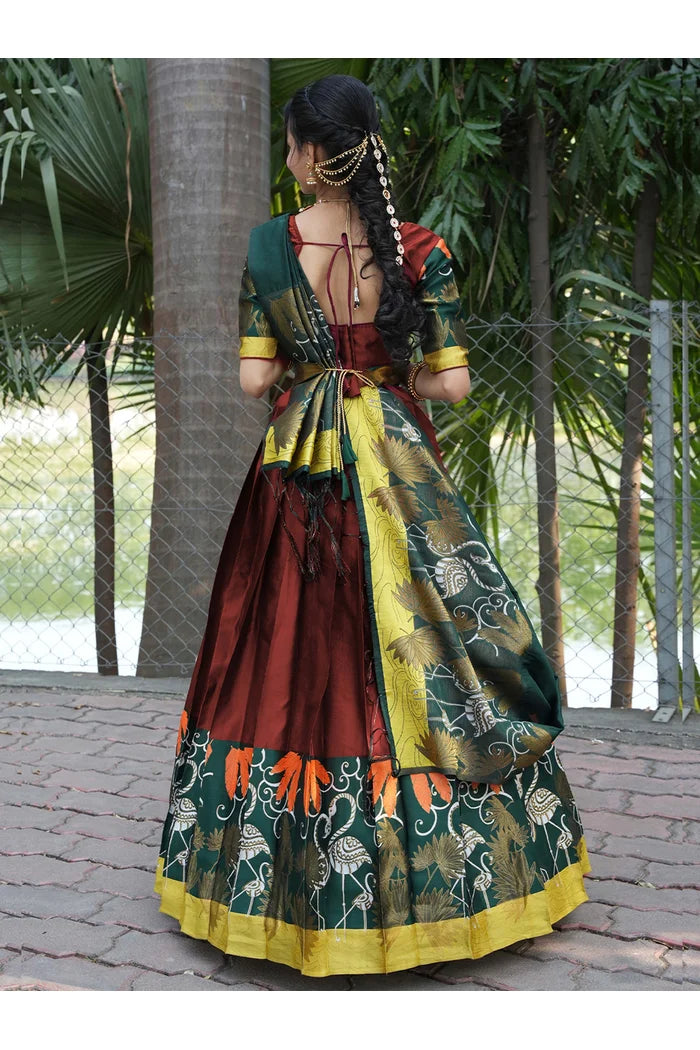 South Indian Festival Traditional Half Saree (HansPAttu)