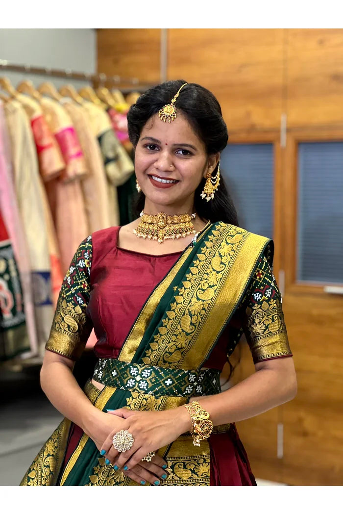South Indian Festival Traditional Half Saree(Patola)
