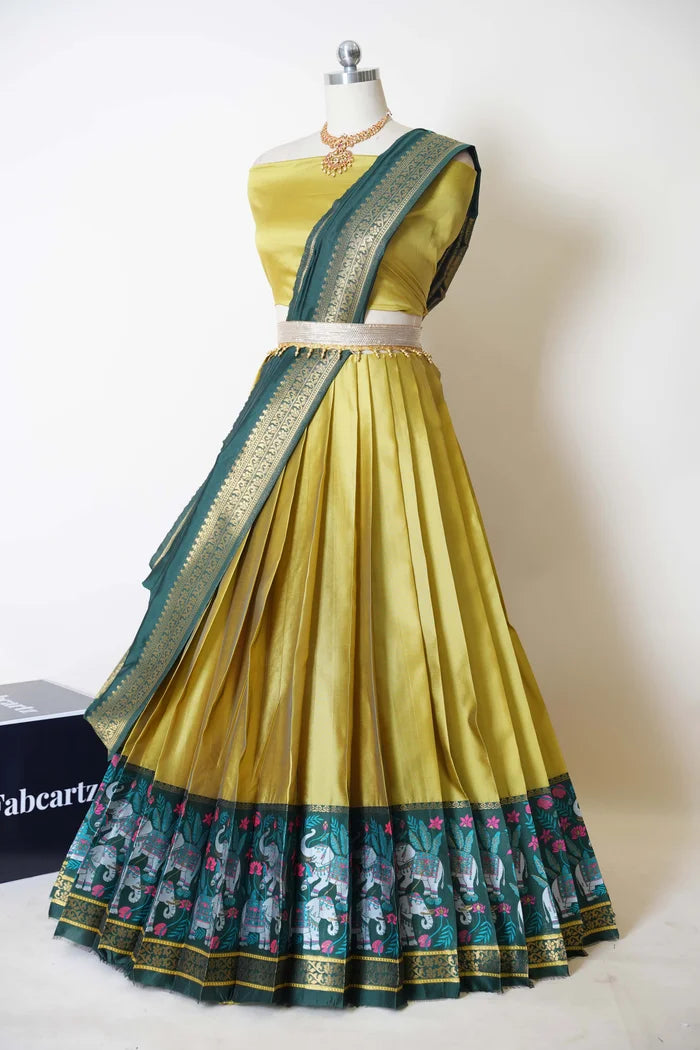 South Indian Festival Traditional Half Saree (JungleeHathi)