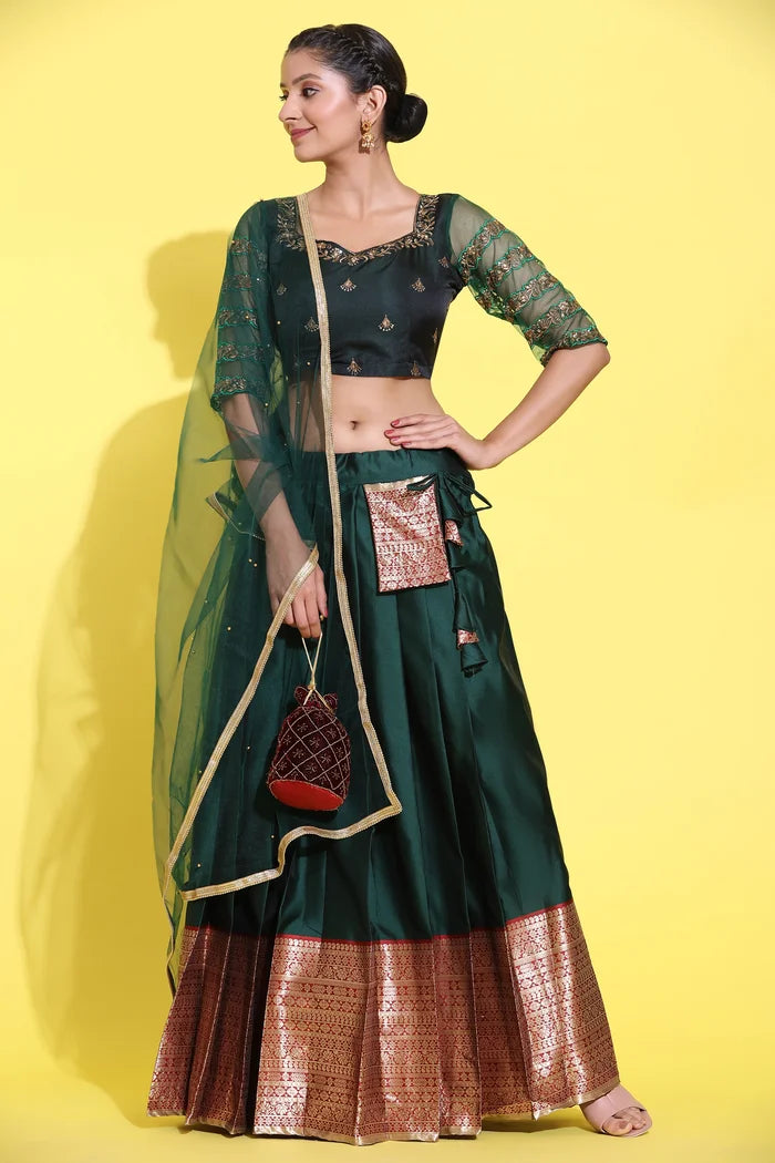 South Indian Festival Traditional Half Saree (Tanishq)