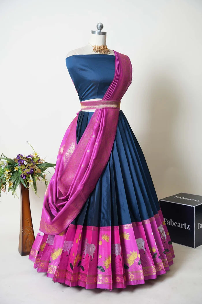 South Indian Festival Traditional Half Saree (KaamDhenu)