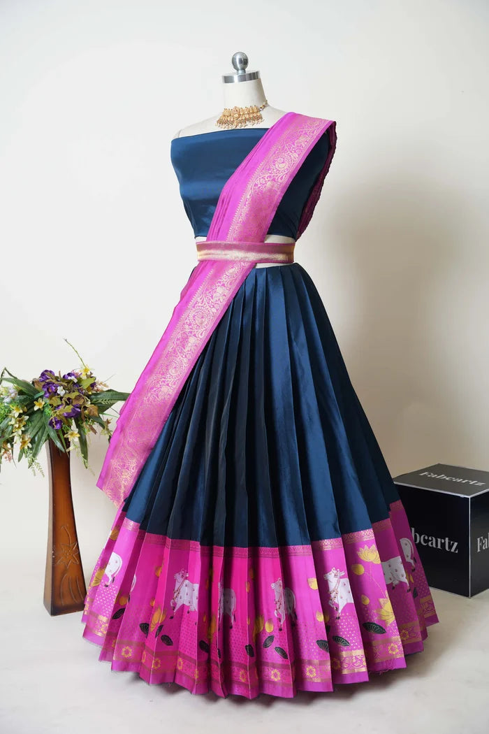 South Indian Festival Traditional Half Saree (KaamDhenu)