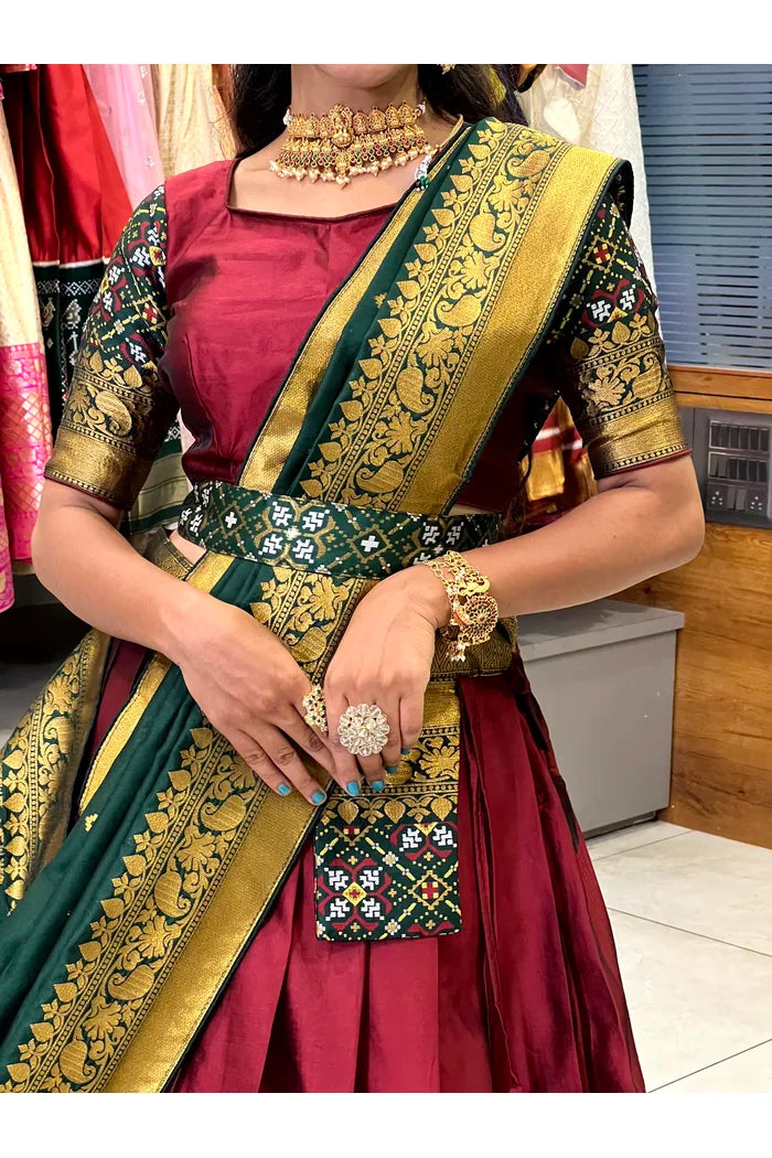South Indian Festival Traditional Half Saree(Patola)