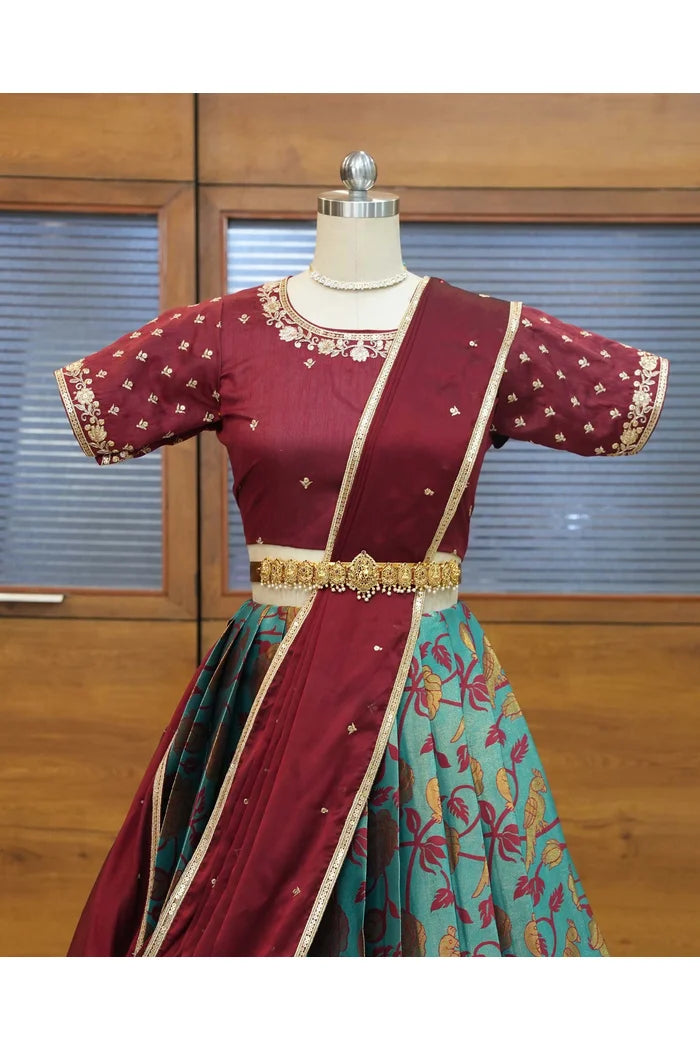 దక్షిణ భారత పండుగ సాంప్రదాయ హాఫ్ చీర (ఛవి)