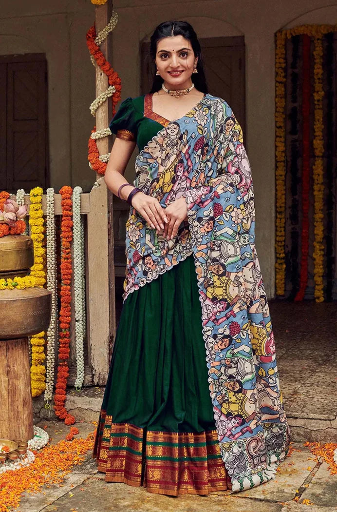 South Indian Festival Traditional Half Saree (Jugnoo)