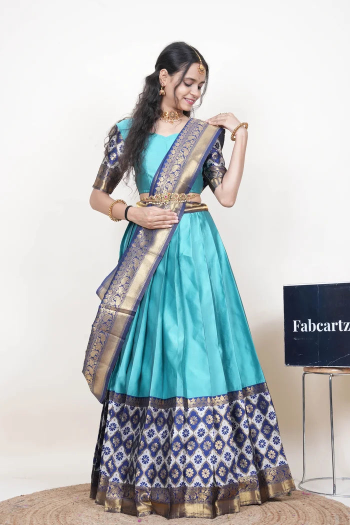 OnlinePattu South Indian Festival Traditional Half Saree