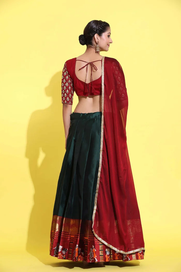 South Indian Festival Traditional Half Saree (WeddingPAttu)