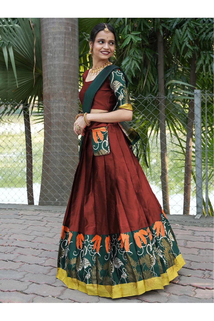 South Indian Festival Traditional Half Saree (HansPAttu)