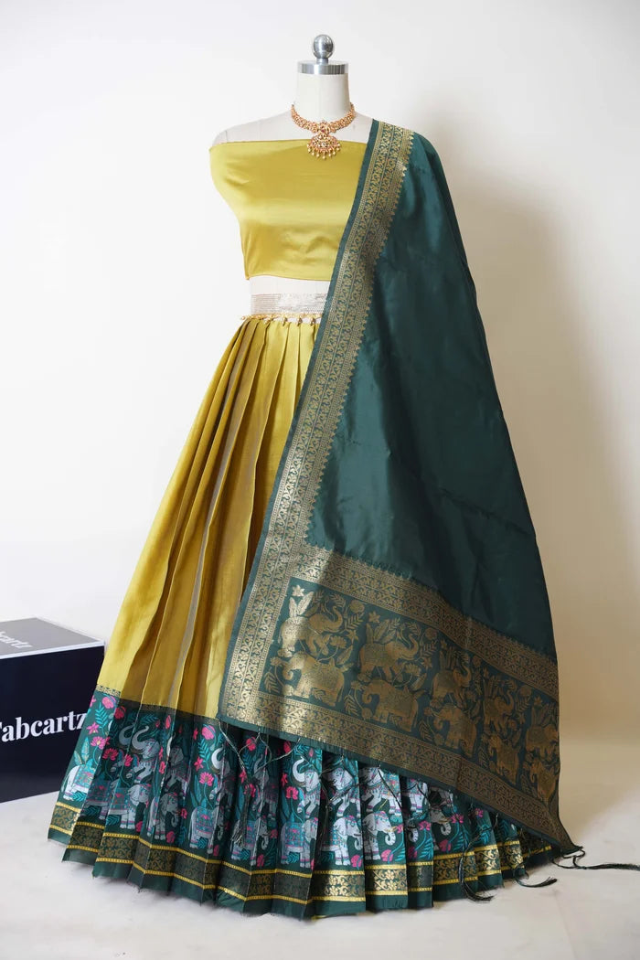 South Indian Festival Traditional Half Saree (JungleeHathi)