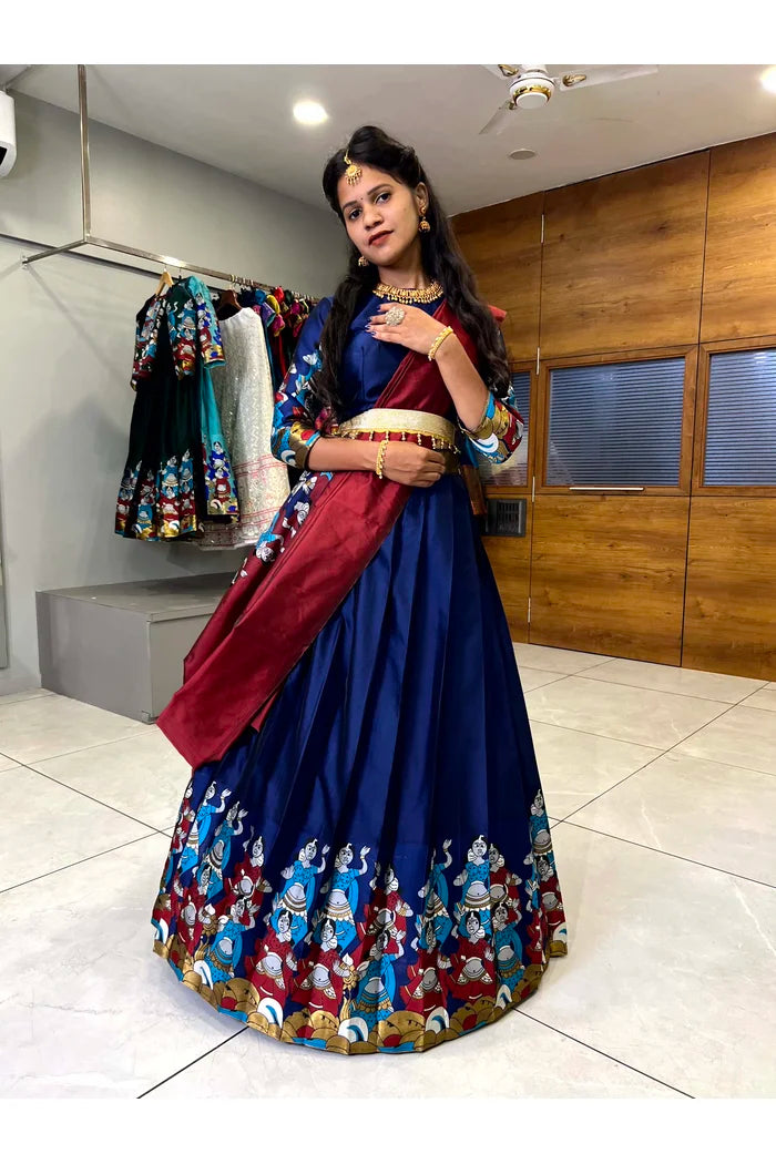 South Indian Festival Traditional Half Saree (Dhingli)
