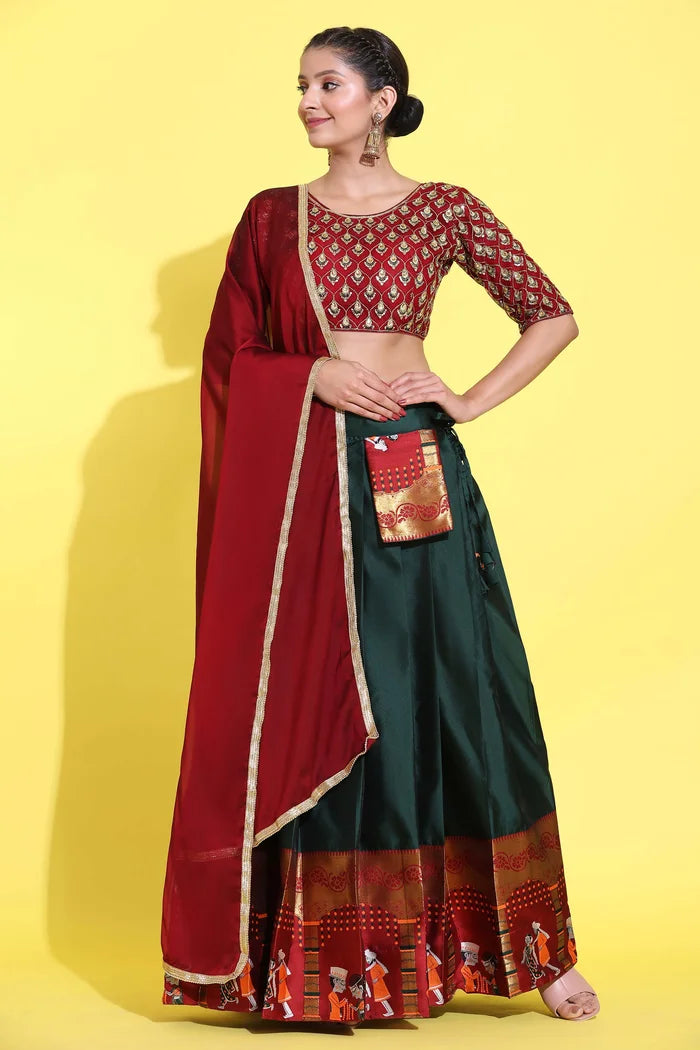 South Indian Festival Traditional Half Saree (WeddingPAttu)