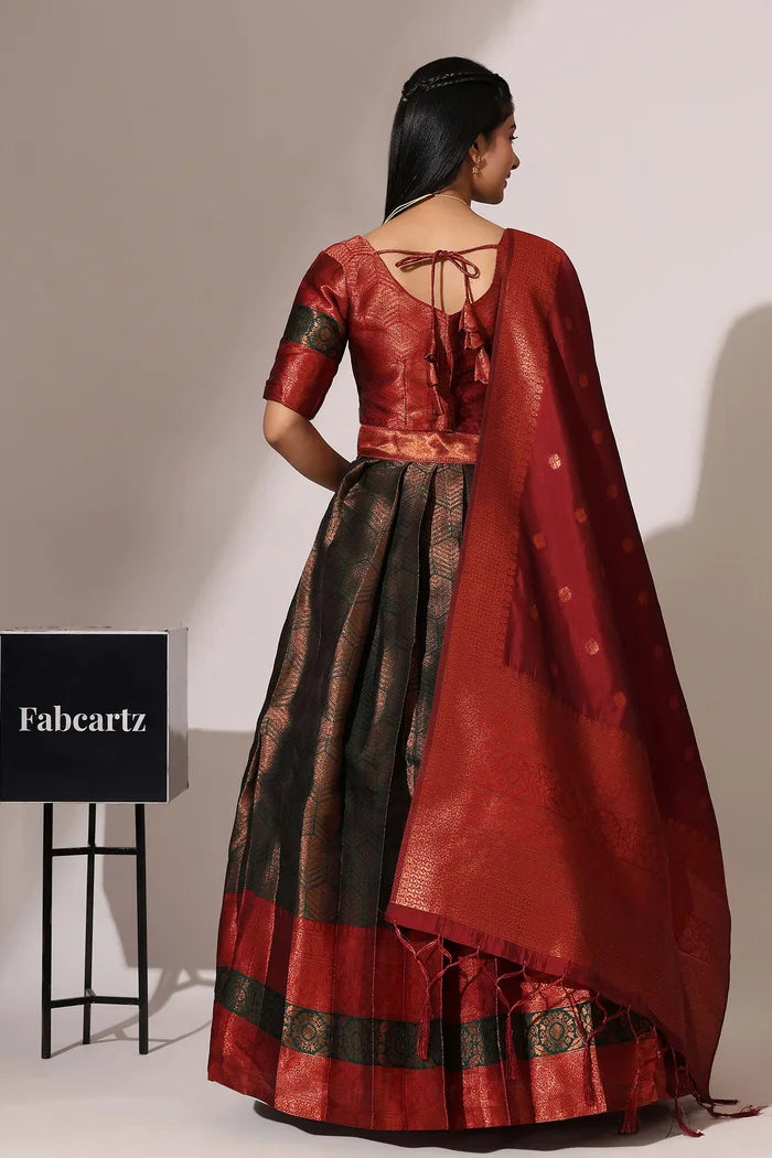 South Indian Festival Traditional Half Saree (UniversalWork)