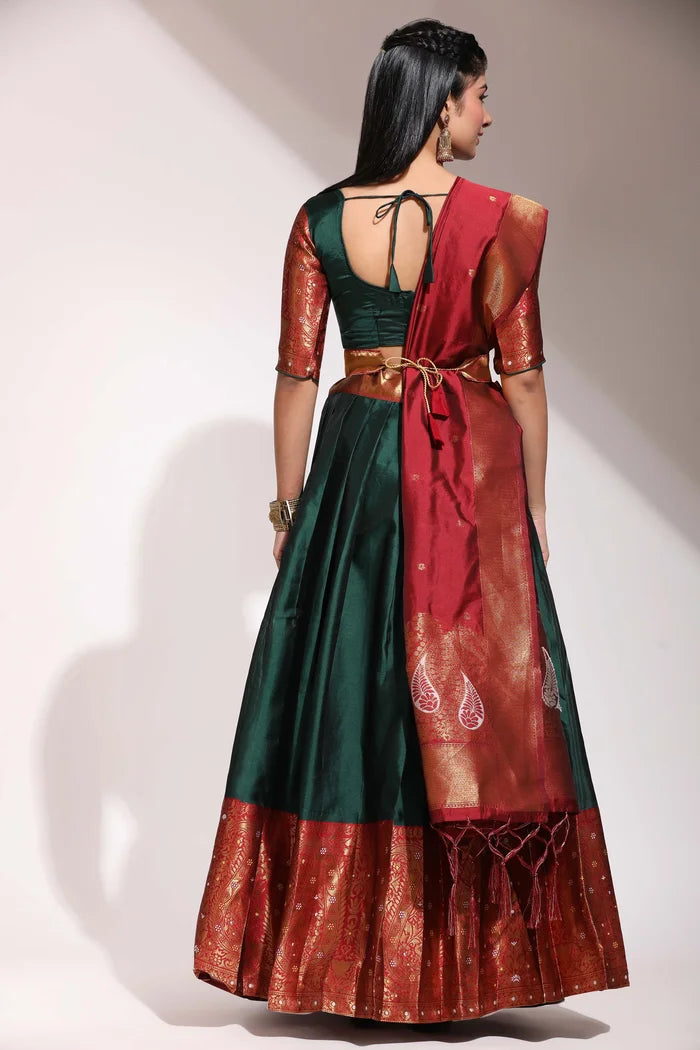 దక్షిణ భారత పండుగ సాంప్రదాయ హాఫ్ చీర(పటోలా)