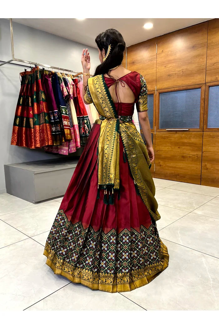 South Indian Festival Traditional Half Saree(Patola)