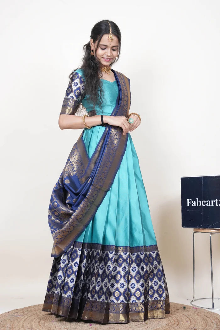 OnlinePattu South Indian Festival Traditional Half Saree