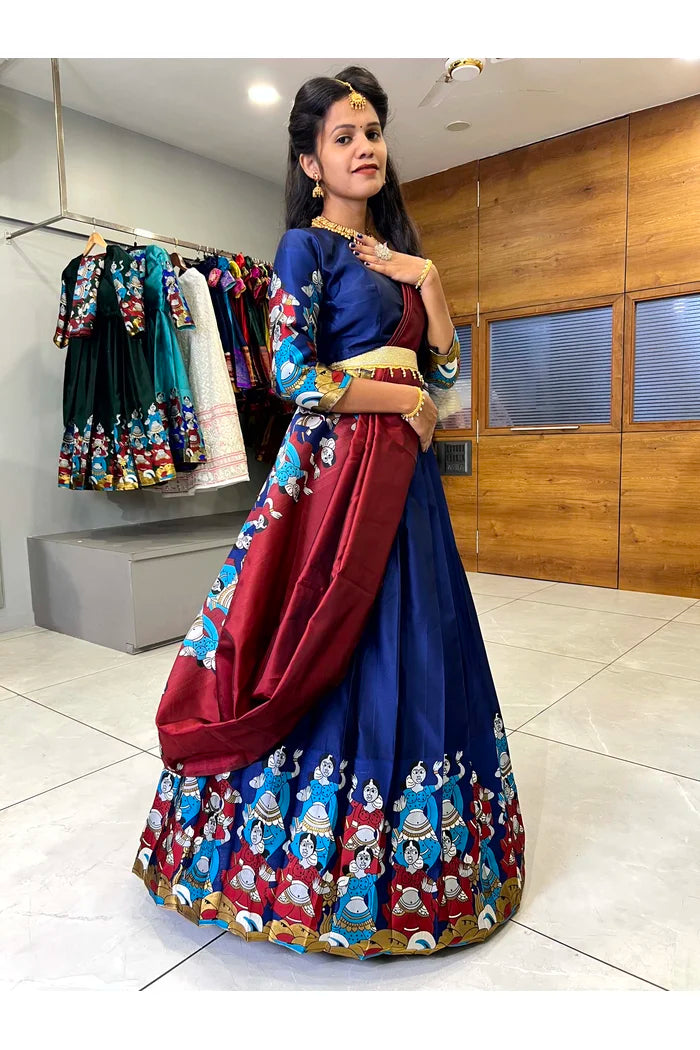 South Indian Festival Traditional Half Saree (Dhingli)