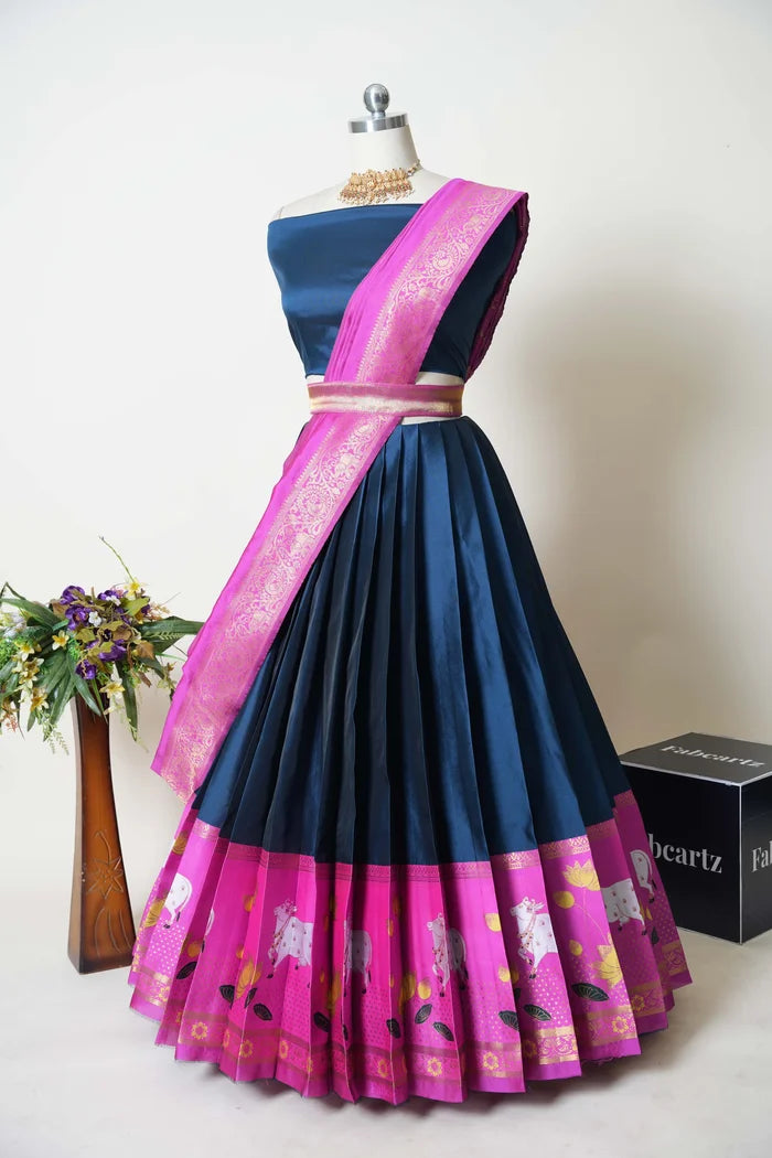 South Indian Festival Traditional Half Saree (KaamDhenu)