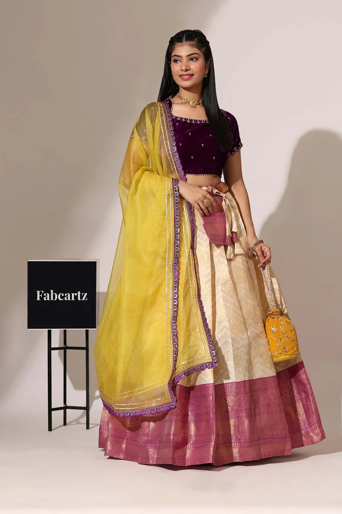 South Indian Festival Traditional Half Saree (Maheshmati)