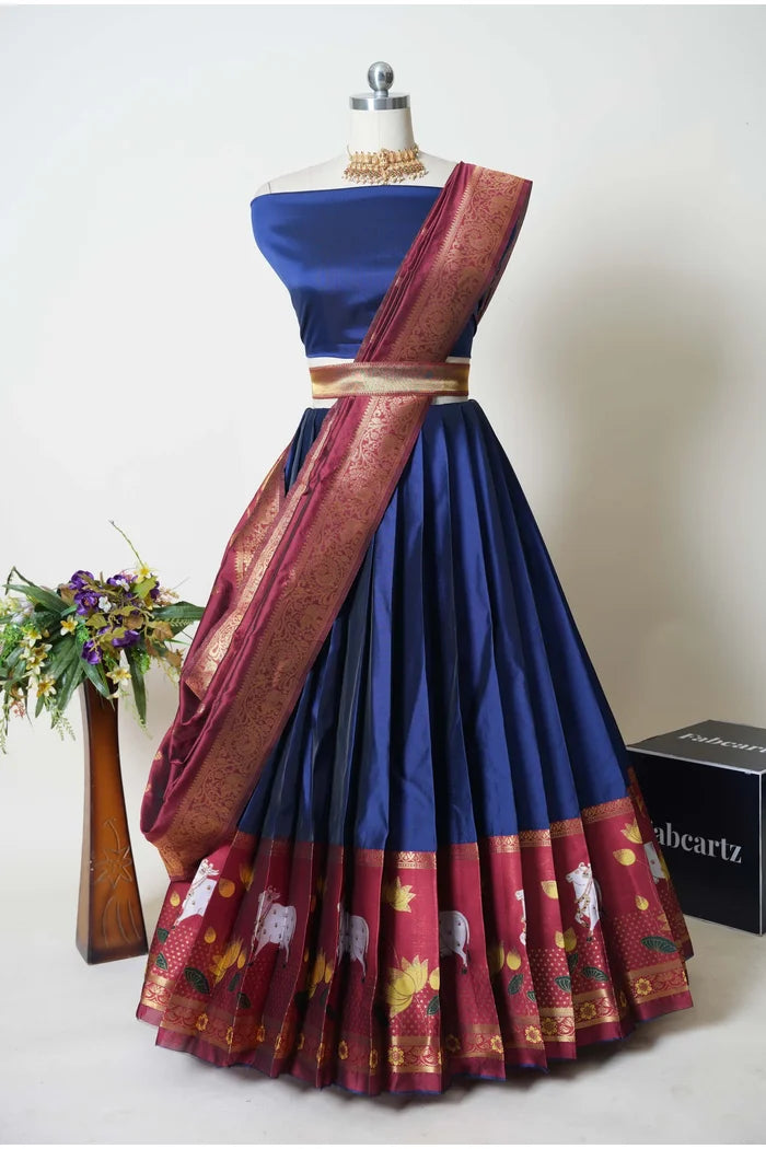 South Indian Festival Traditional Half Saree (KaamDhenu)