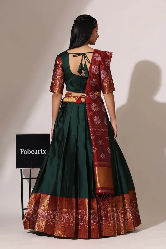 South Indian Festival Traditional Half Saree (PushpaBandhini)