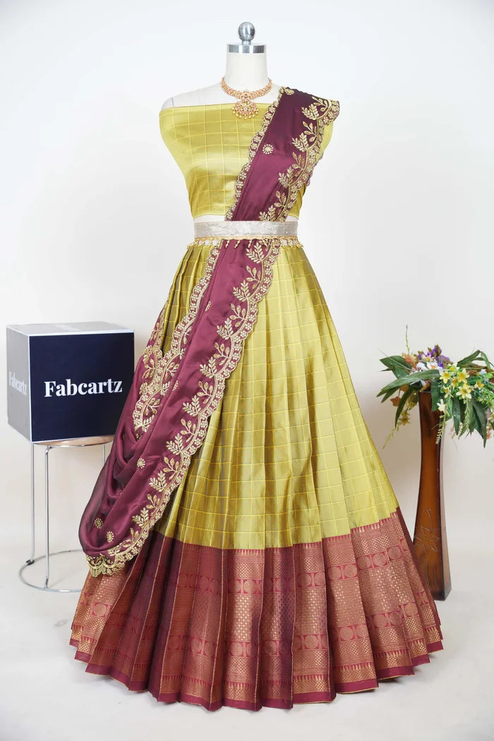 South Indian Festival Traditional Half Saree (Saraswati)