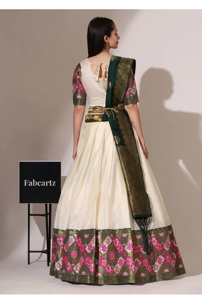 South Indian Festival Traditional Half Saree (Crax Pattu)