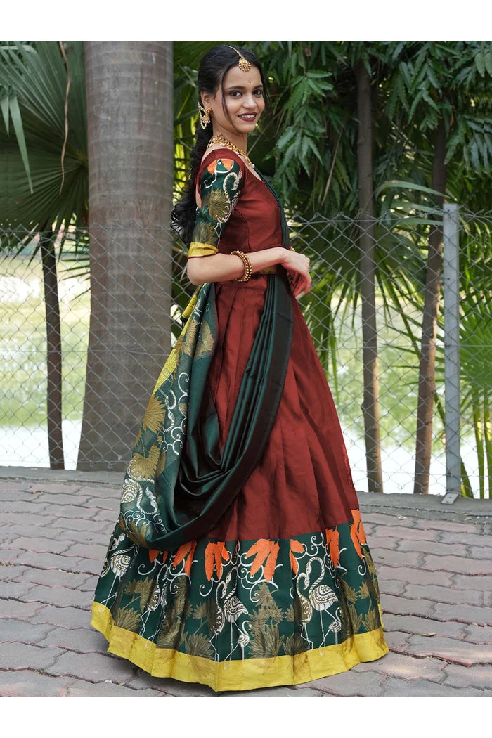 South Indian Festival Traditional Half Saree (HansPAttu)