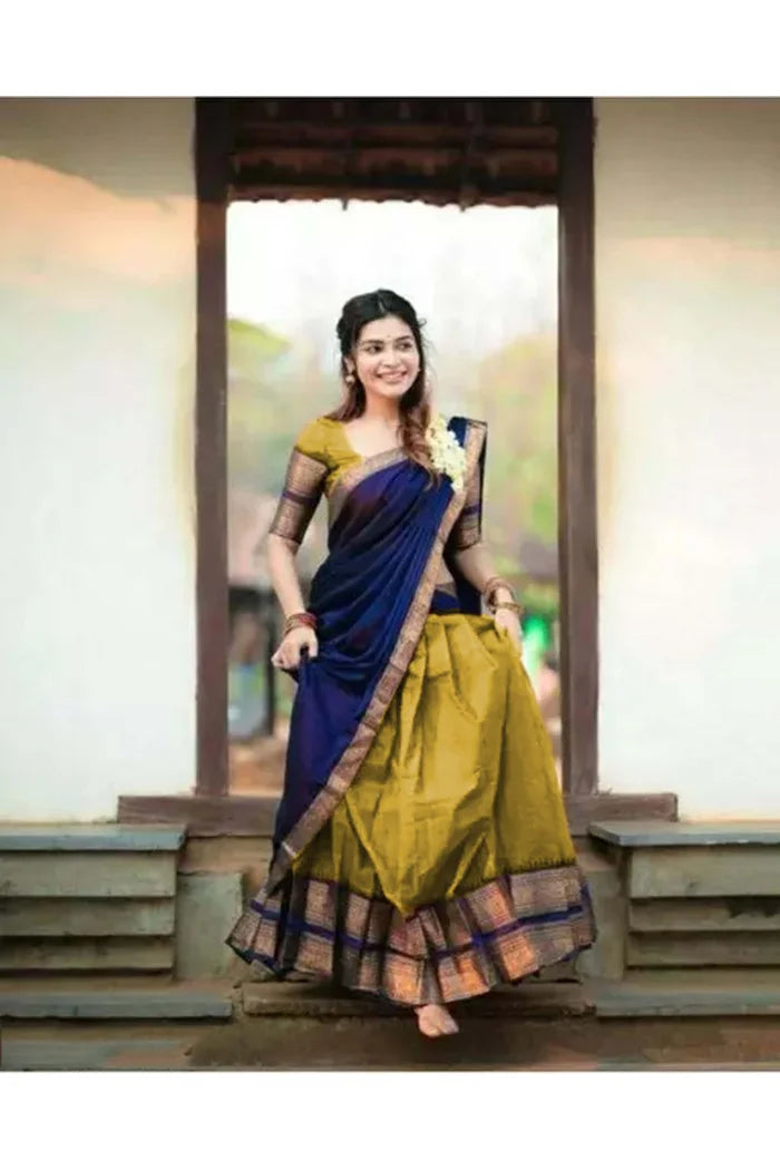 South Indian Festival Traditional Half Saree (YenuguPAttu)