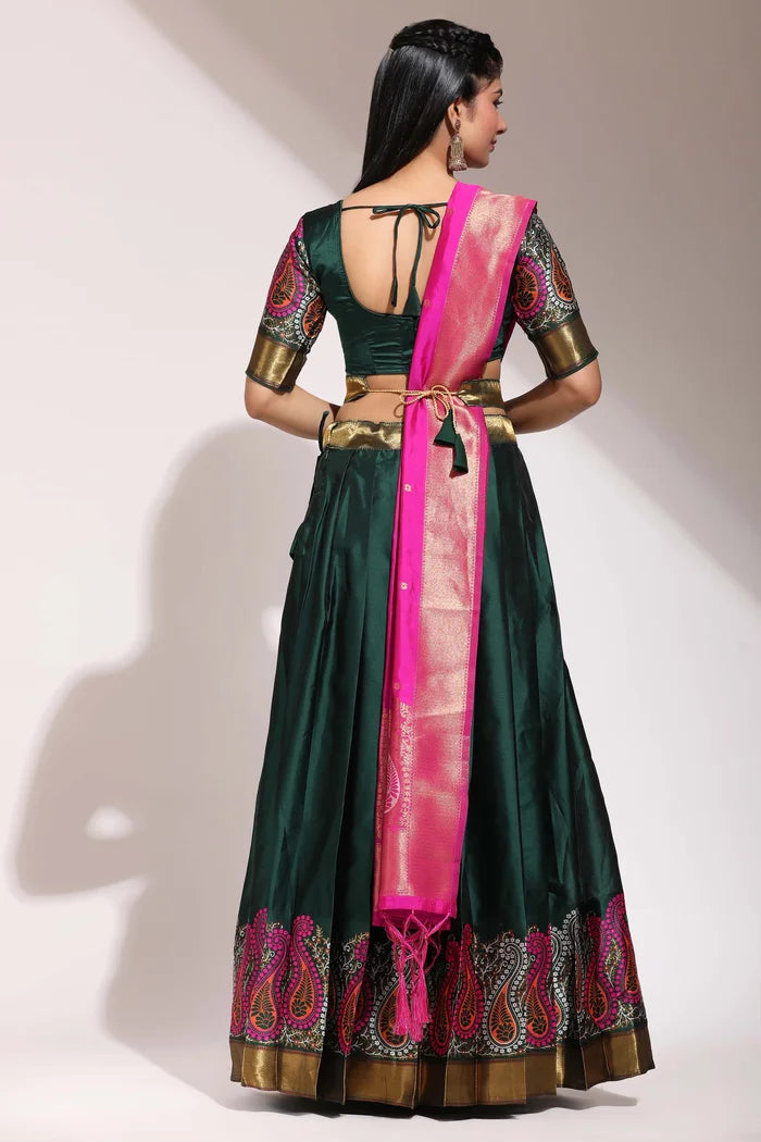 దక్షిణ భారత పండుగ సాంప్రదాయ హాఫ్ చీర(పటోలా)