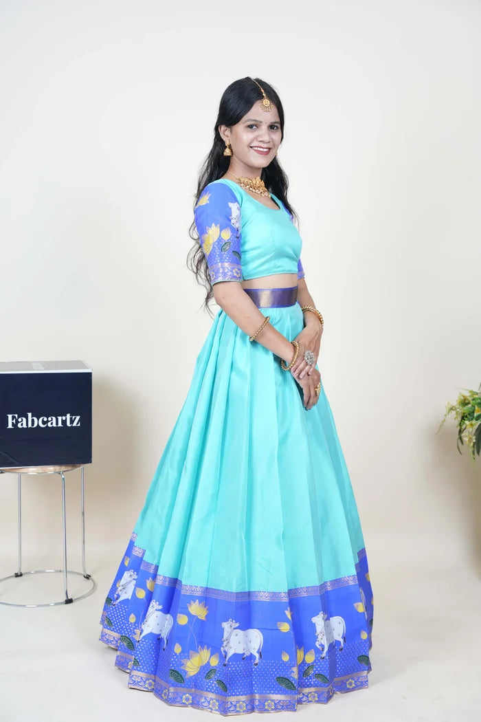 South Indian Festival Traditional Half Saree (KaamDhenu)