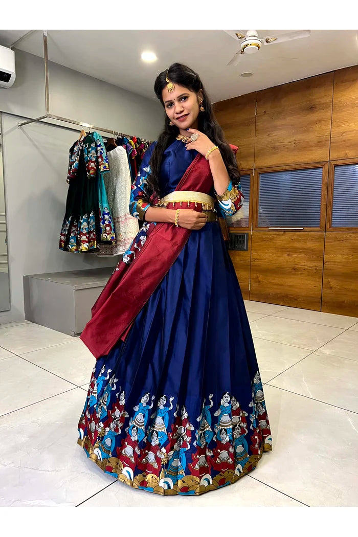South Indian Festival Traditional Half Saree (Dhingli)