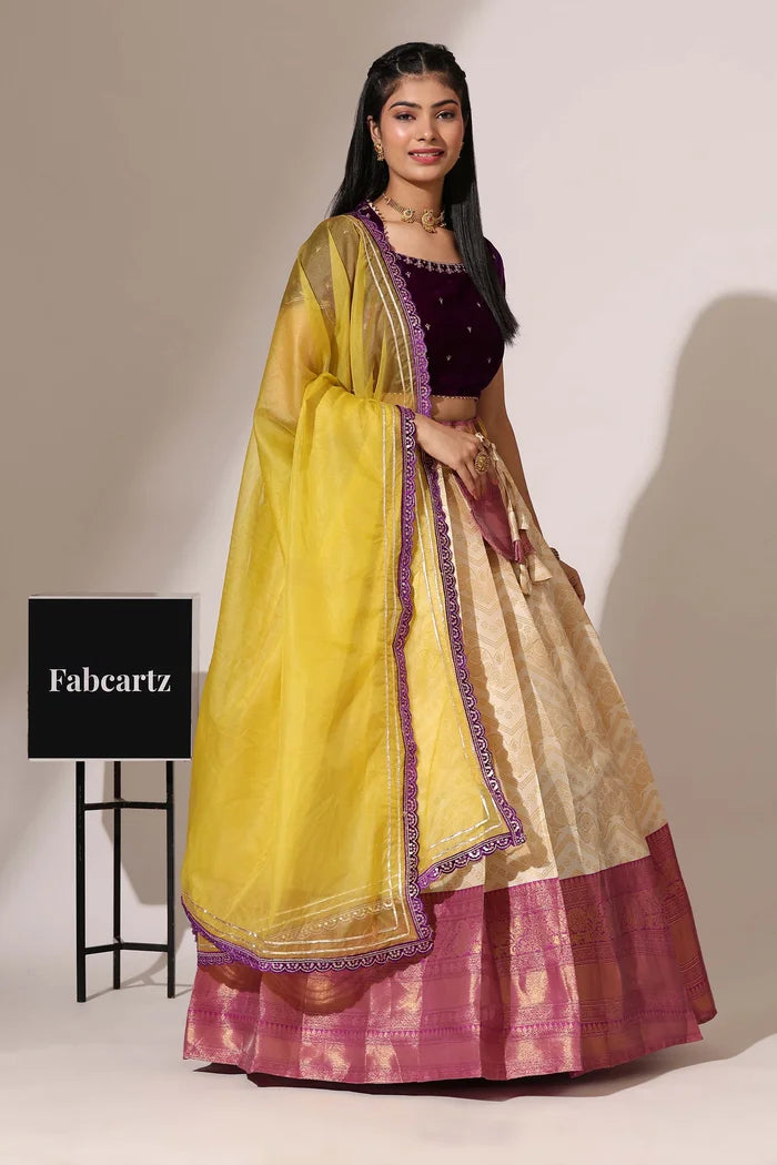 South Indian Festival Traditional Half Saree (Maheshmati)