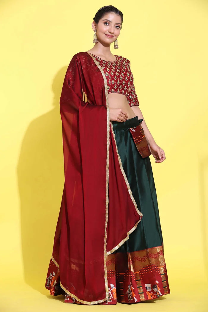 South Indian Festival Traditional Half Saree (WeddingPAttu)