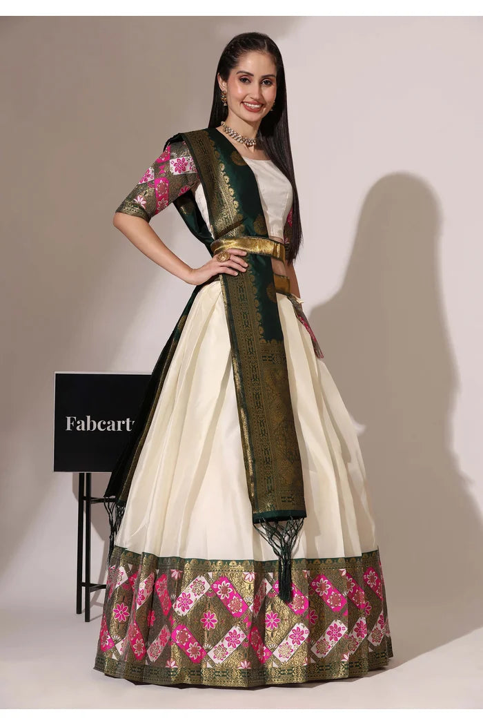 South Indian Festival Traditional Half Saree (Crax Pattu)