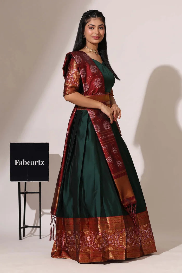 South Indian Festival Traditional Half Saree (PushpaBandhini)