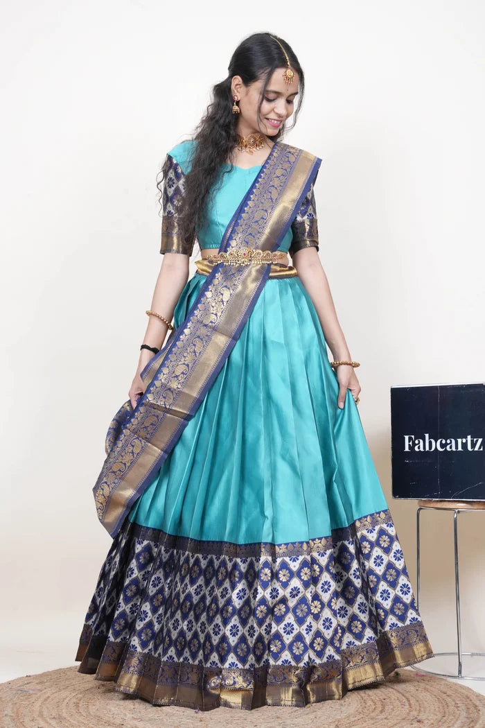 OnlinePattu South Indian Festival Traditional Half Saree