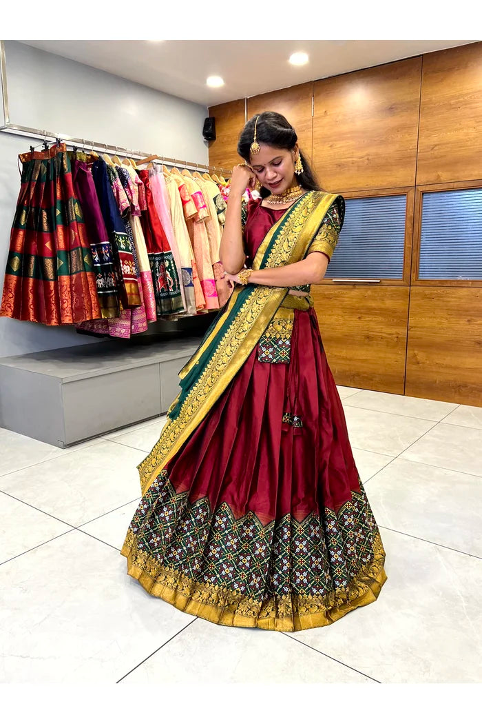 South Indian Festival Traditional Half Saree(Patola)