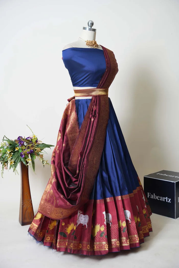 South Indian Festival Traditional Half Saree (KaamDhenu)