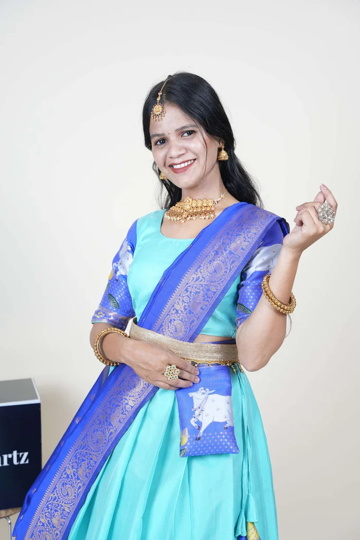 South Indian Festival Traditional Half Saree (KaamDhenu)