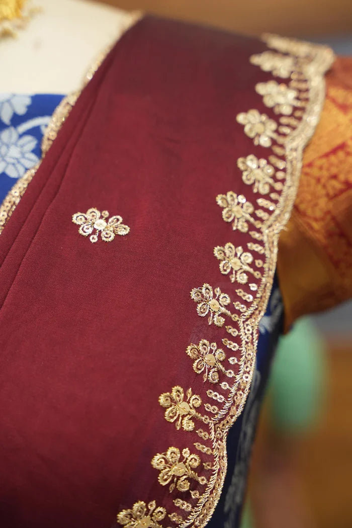 HemaValli Women's Woven Design zari work Half Saree with Embroidered Blouse and Dupatta