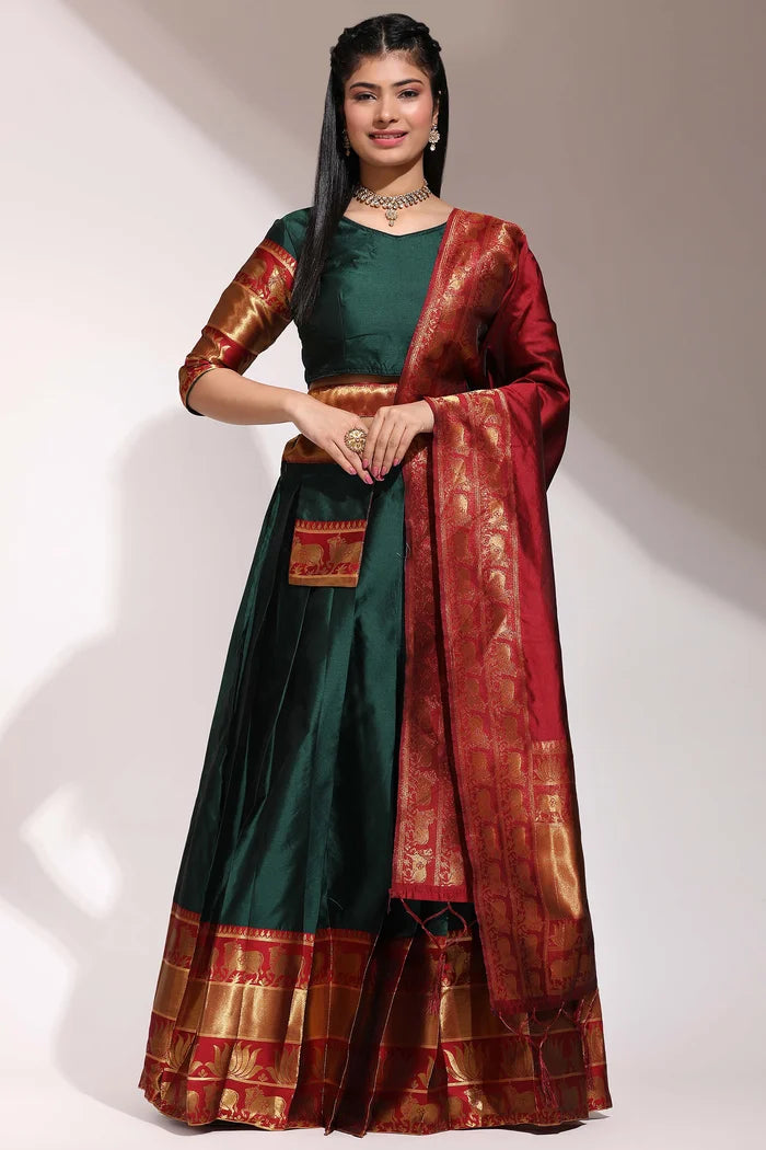 South Indian Festival Traditional Half Saree (LotusPattu)