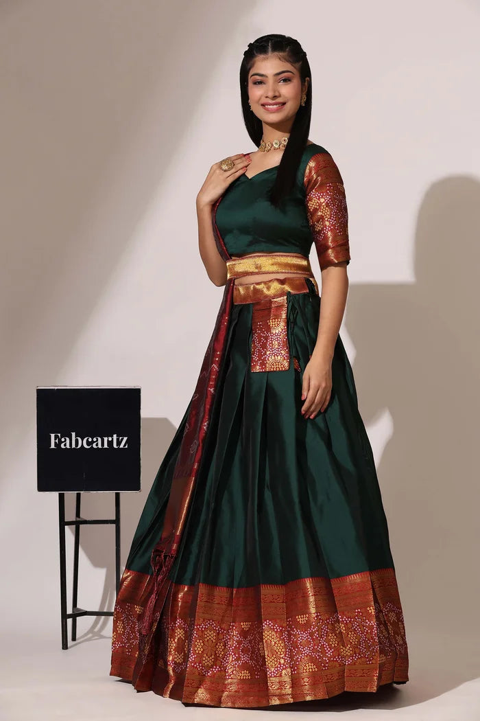 South Indian Festival Traditional Half Saree (PushpaBandhini)