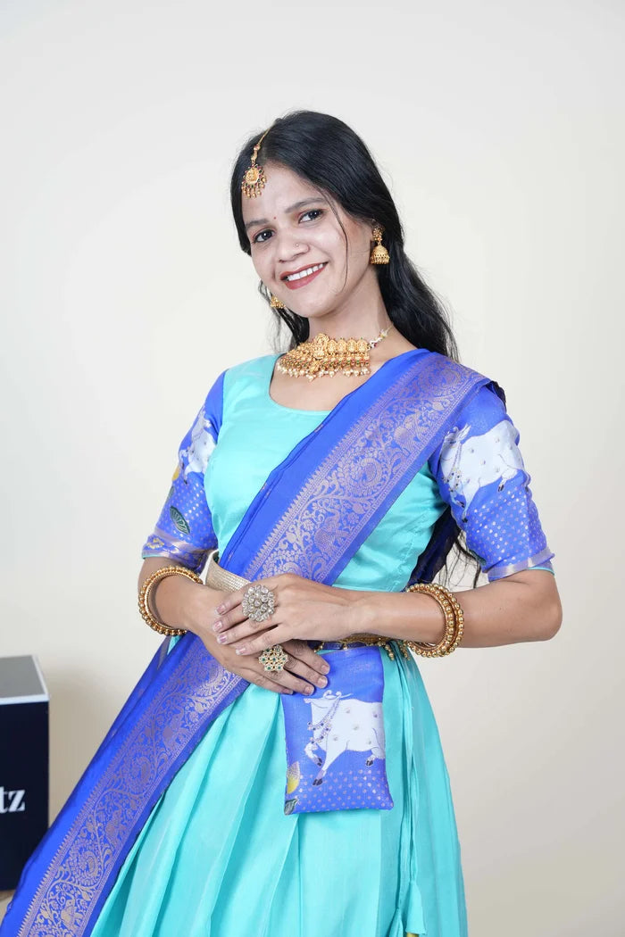 South Indian Festival Traditional Half Saree (KaamDhenu)