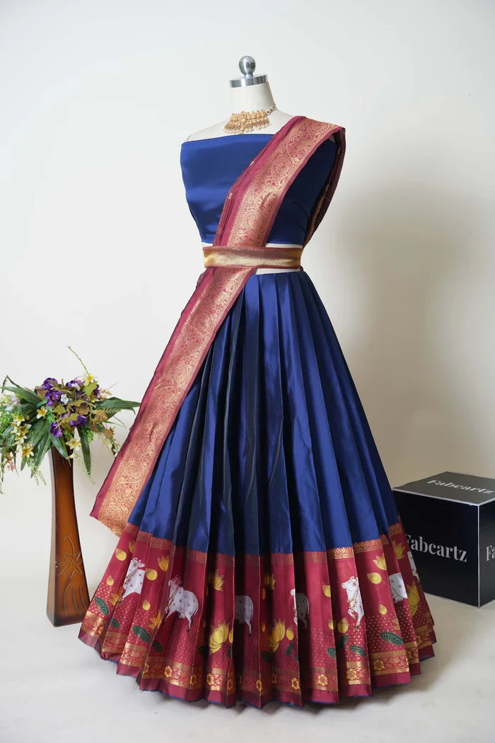 South Indian Festival Traditional Half Saree (KaamDhenu)