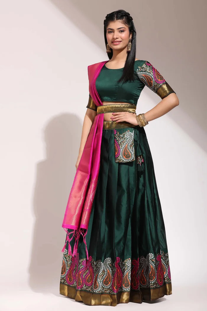 దక్షిణ భారత పండుగ సాంప్రదాయ హాఫ్ చీర(పటోలా)