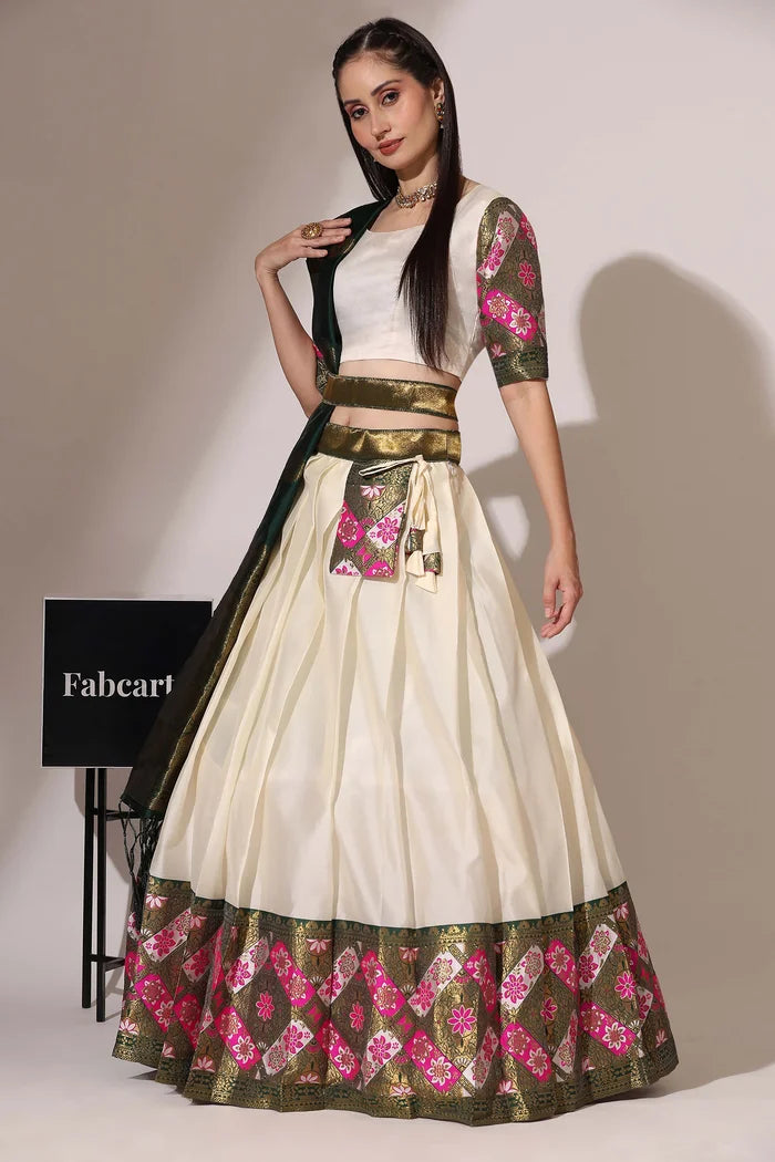 South Indian Festival Traditional Half Saree (Crax Pattu)